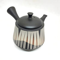 Tokoname / Kyusu Japanese Teapot - Vert. Stripes 17