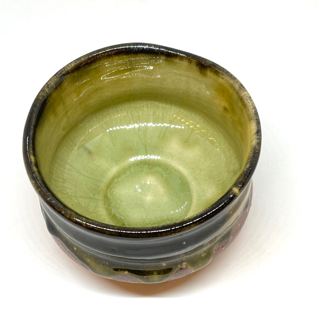 Matcha Bowl  - Dripping Ash Glaze - D