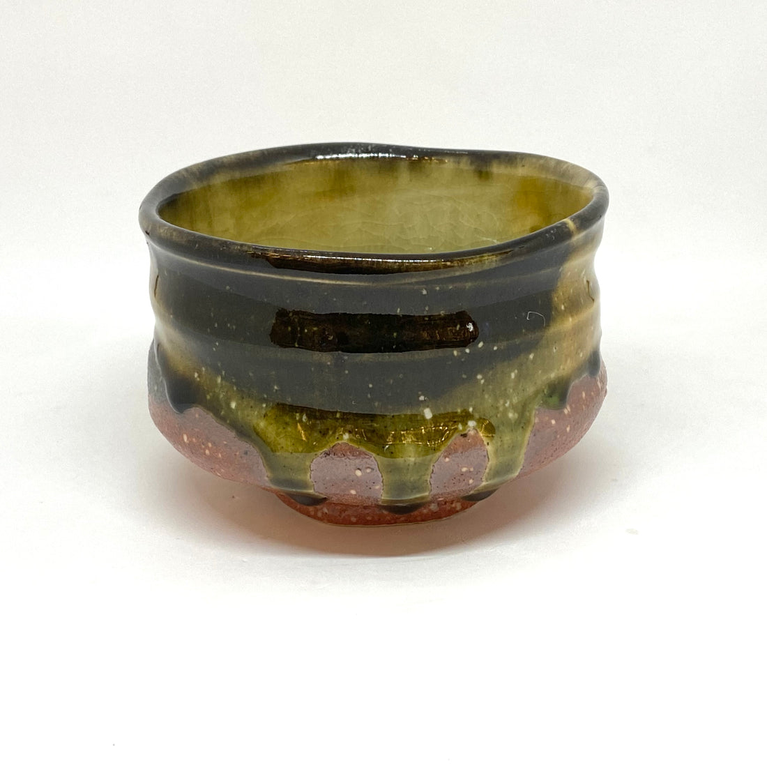 Matcha Bowl  - Dripping Ash Glaze - D