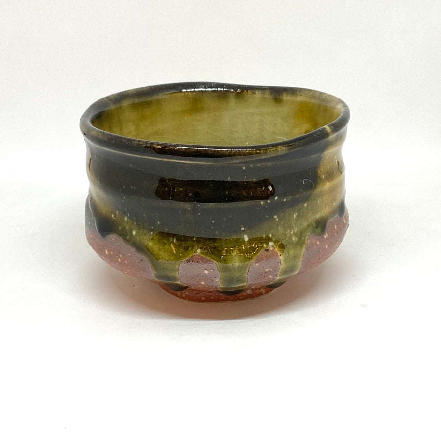 Matcha Bowl  - Dripping Ash Glaze - D