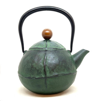 Tetsubin - Green with Wood Lid Knob - 1L