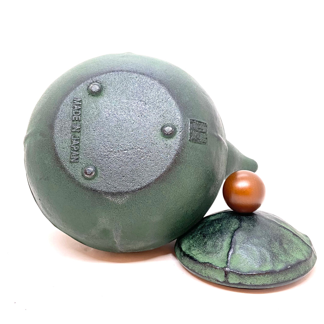 Tetsubin - Green with Wood Lid Knob - 1L