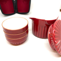 Ceramic Travel set- Four Pieces - Red - 180ml